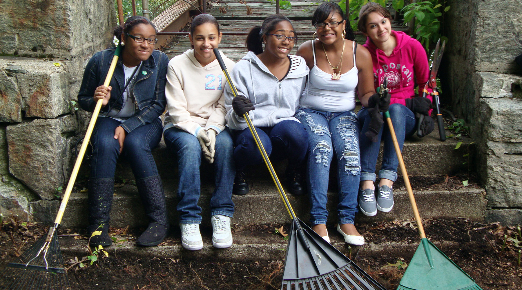 Girls Raking