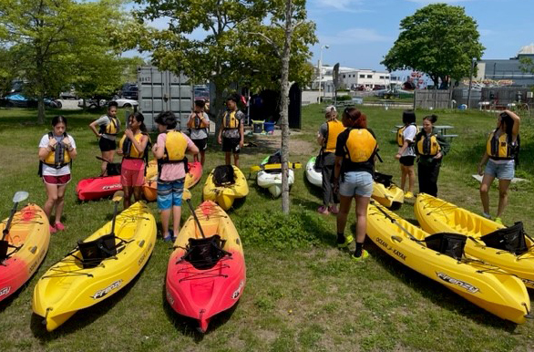 Teens Kayaking